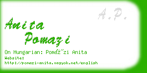 anita pomazi business card